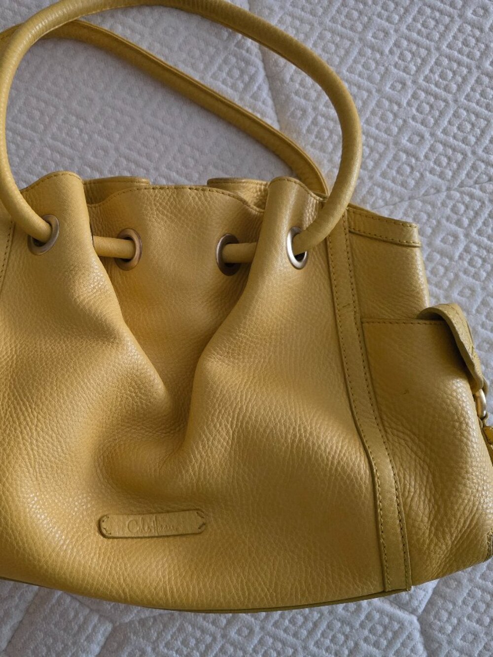 Cole Haan Leather Yellow Slouchy Hobo